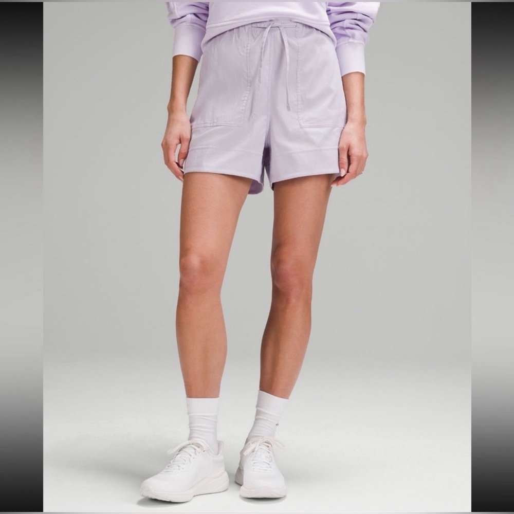 Cotton-Blend Poplin High-Rise Short 4” Sz S